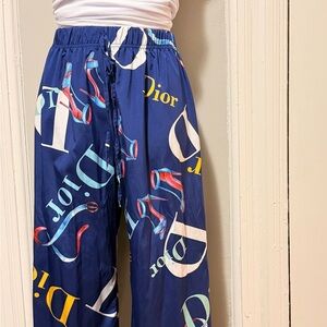 Dior Blue Graphic Pants
